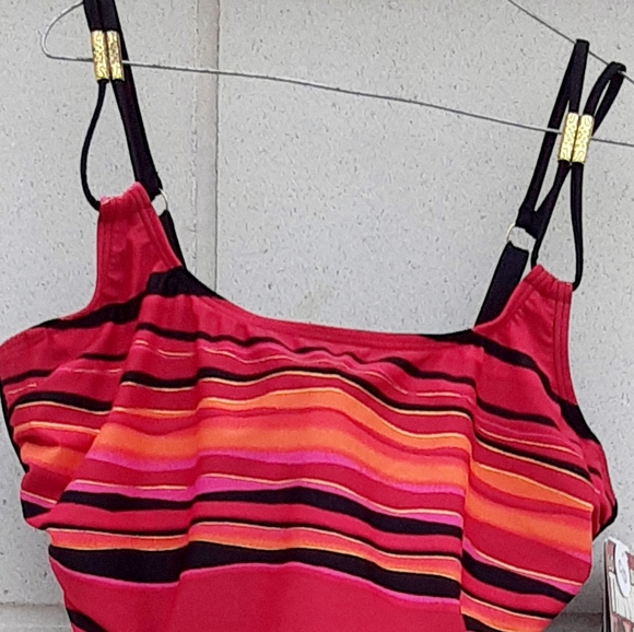 FantaSizer Minimizer Metallic Stripe 1pc  Multicolor MonokinBathing Swimsuit NWT - Picture 8 of 13